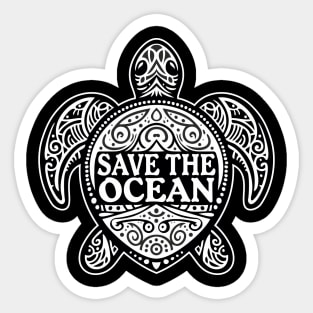 Save The Ocean Sea Turtle Ocean Lover Statement Sticker